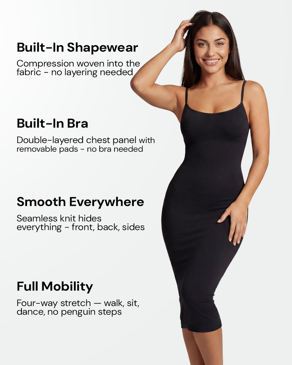 SculptDress™ Seamless V-Neck Midi
