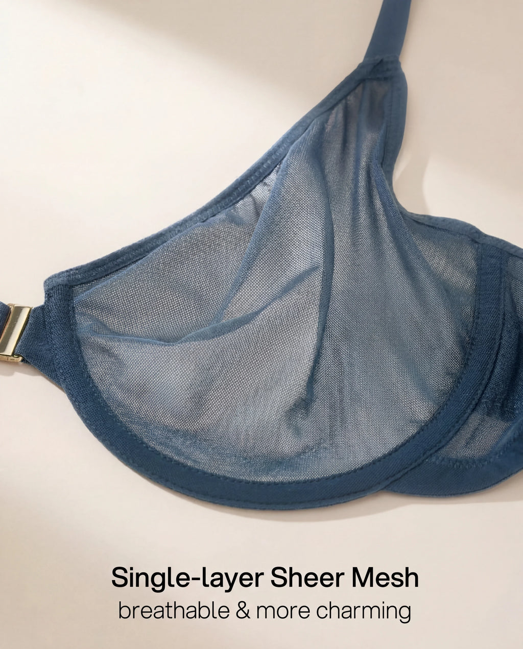 Front-Closure Mesh Support Bra