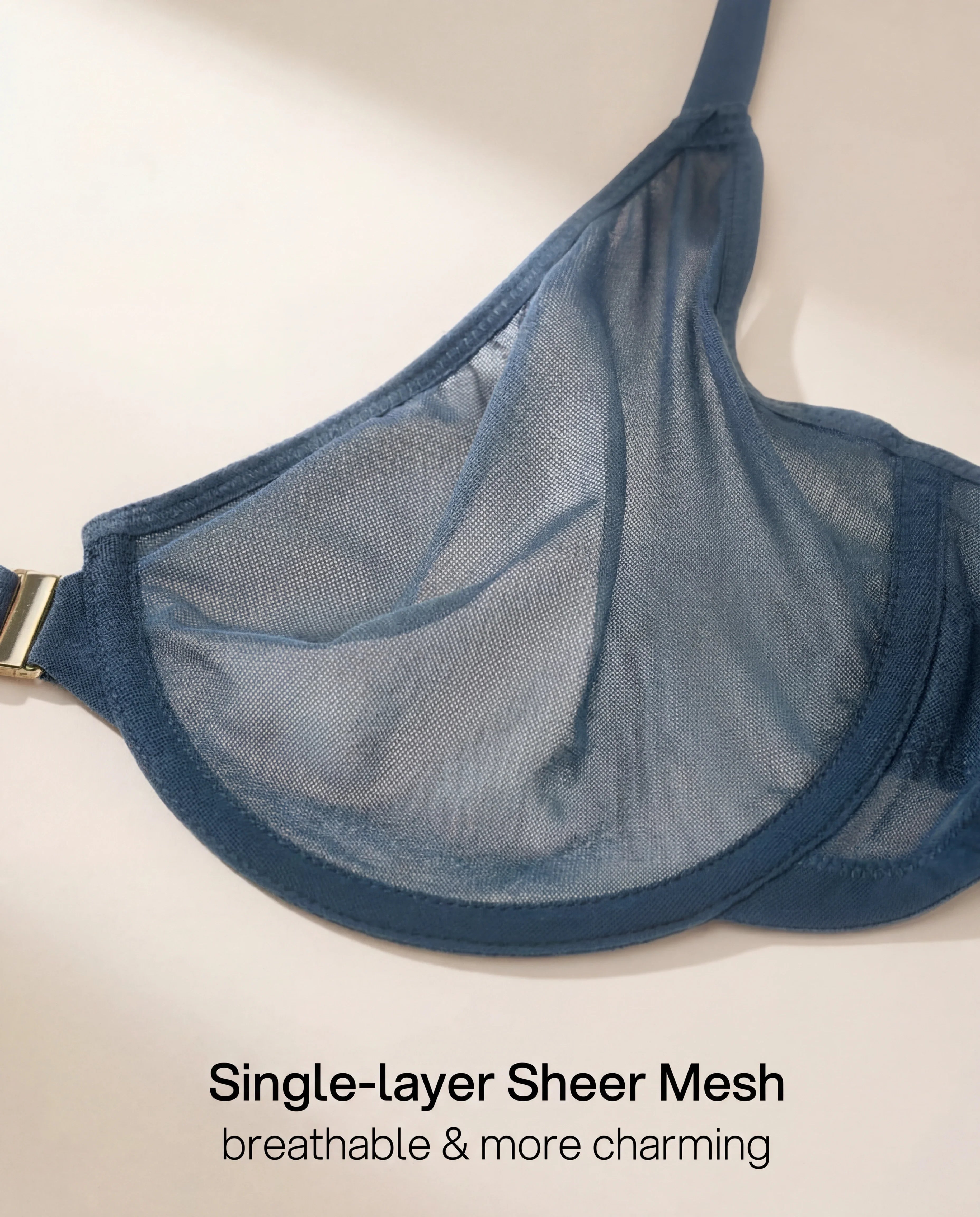 Front-Closure Mesh Support Bra