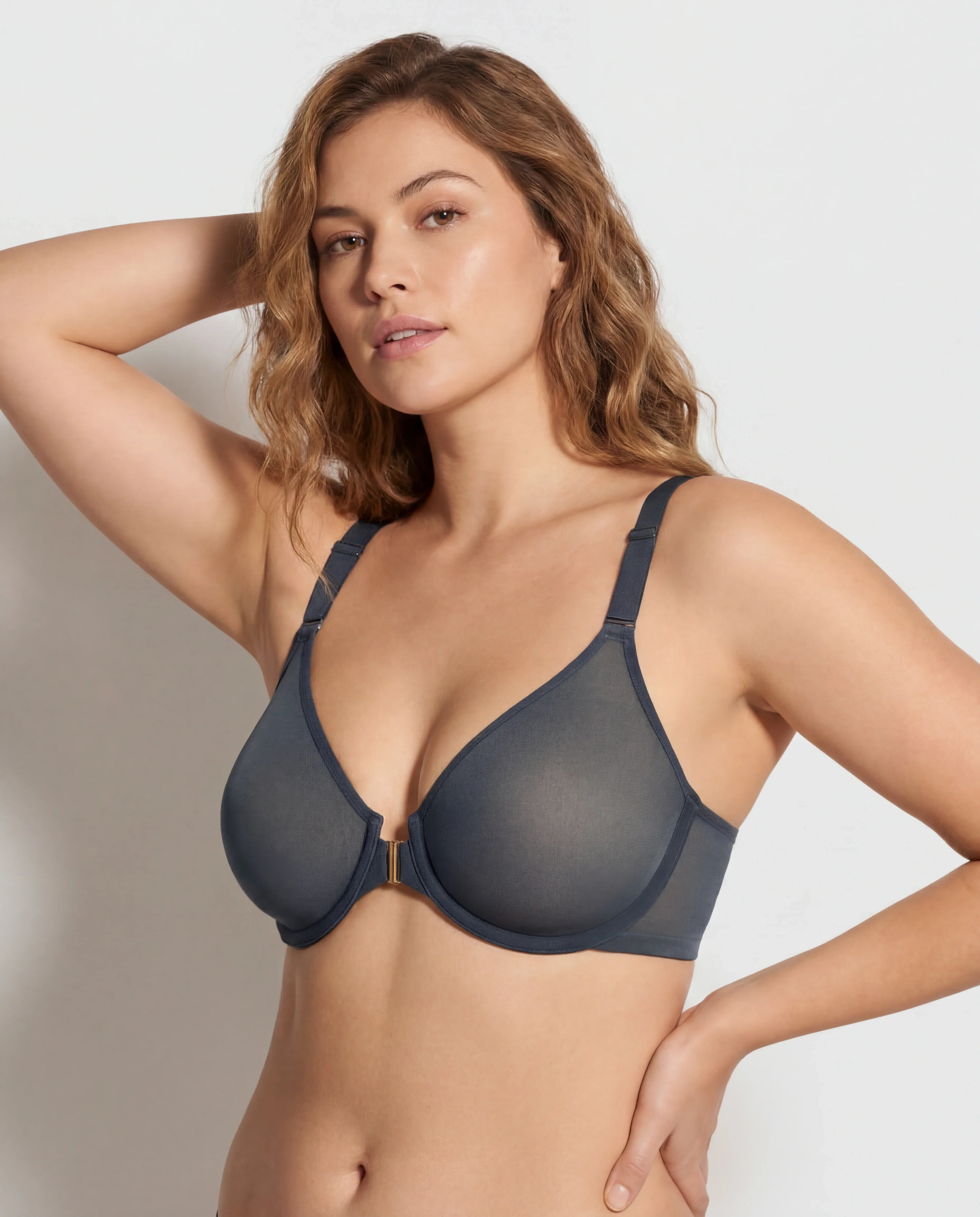 Front-Closure Mesh Support Bra