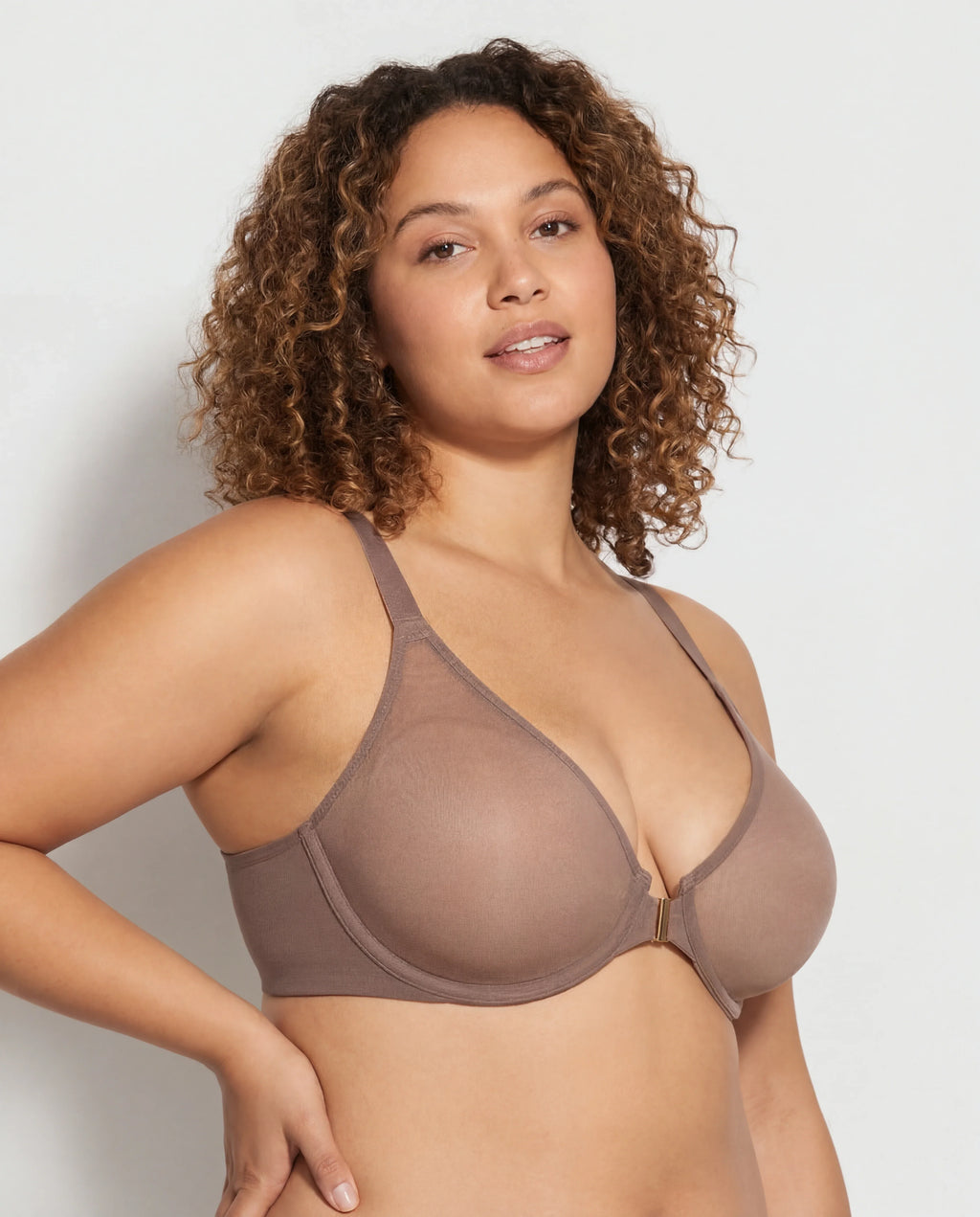 Front-Closure Mesh Support Bra