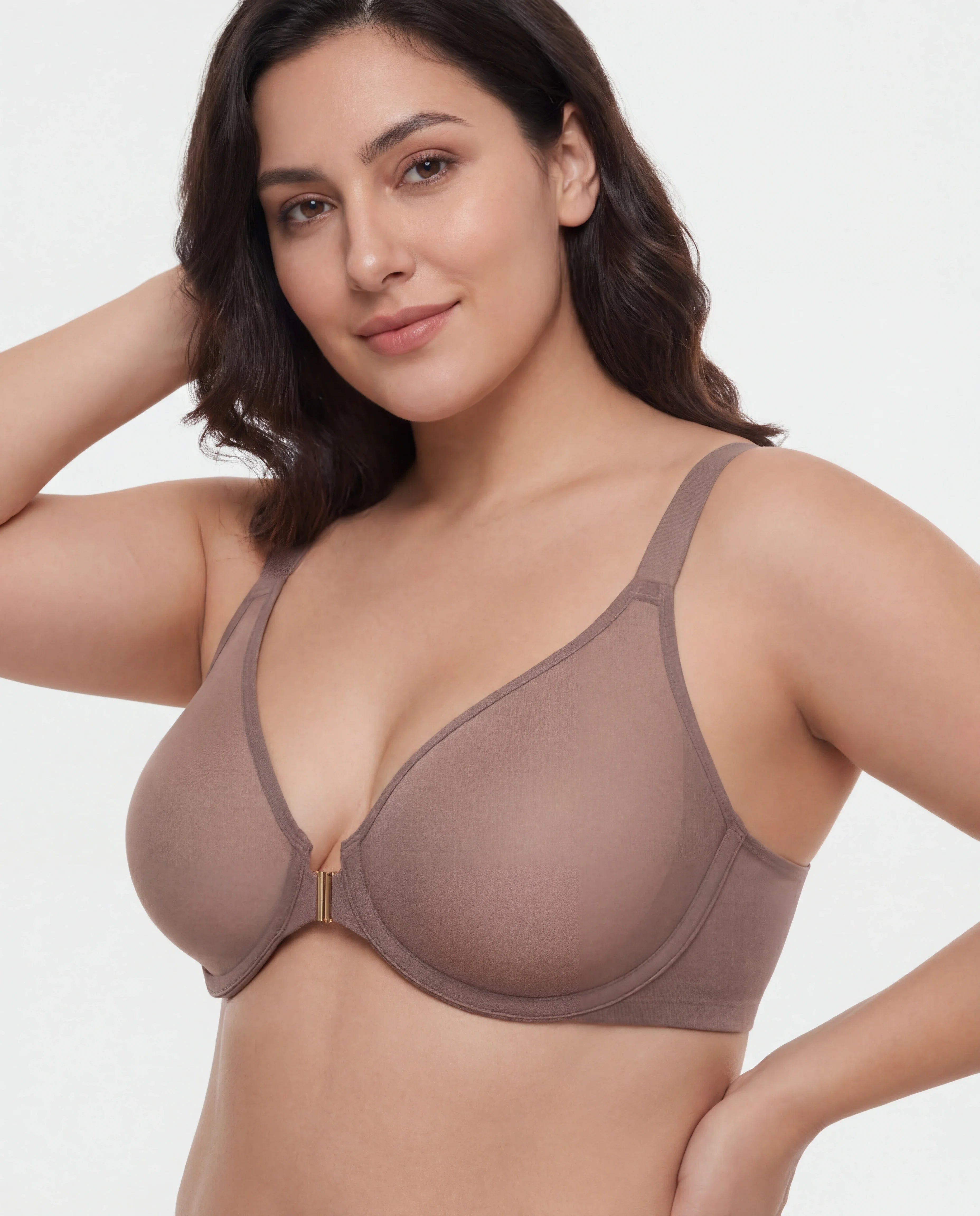 Front-Closure Mesh Support Bra