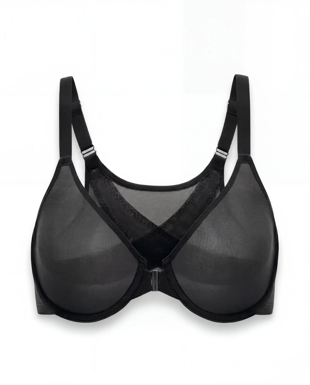 Front-Closure Mesh Support Bra