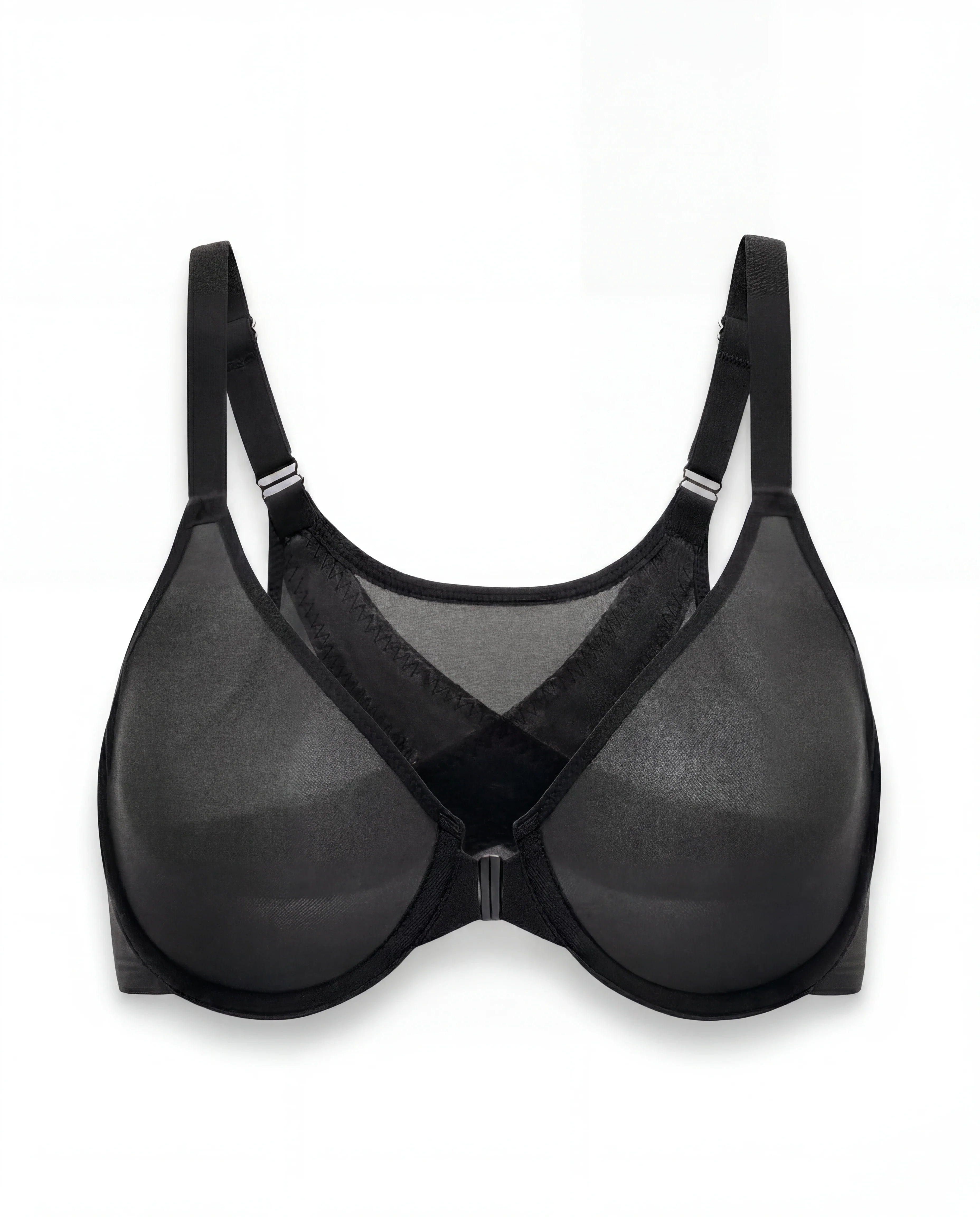 Front-Closure Mesh Support Bra