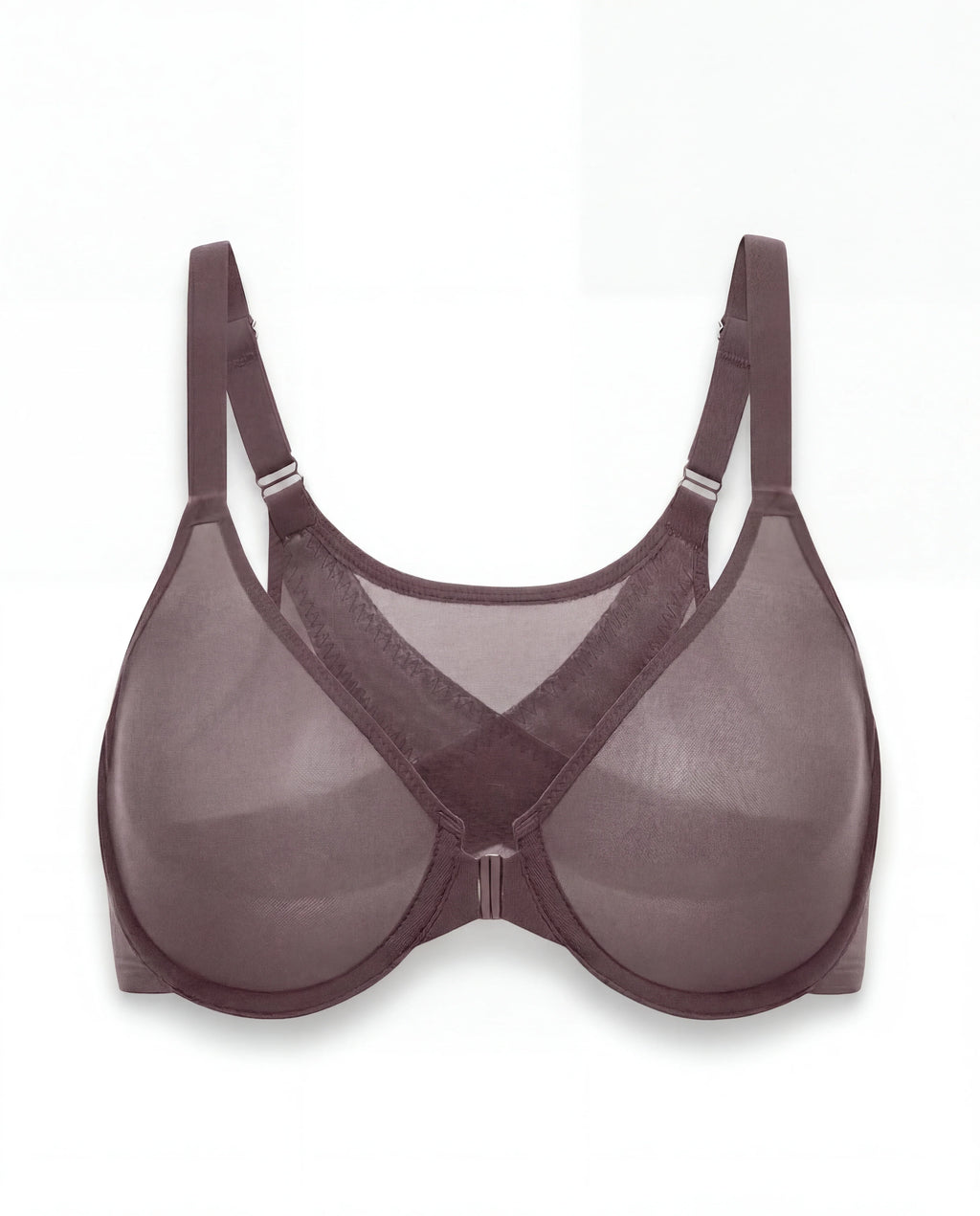 Front-Closure Mesh Support Bra