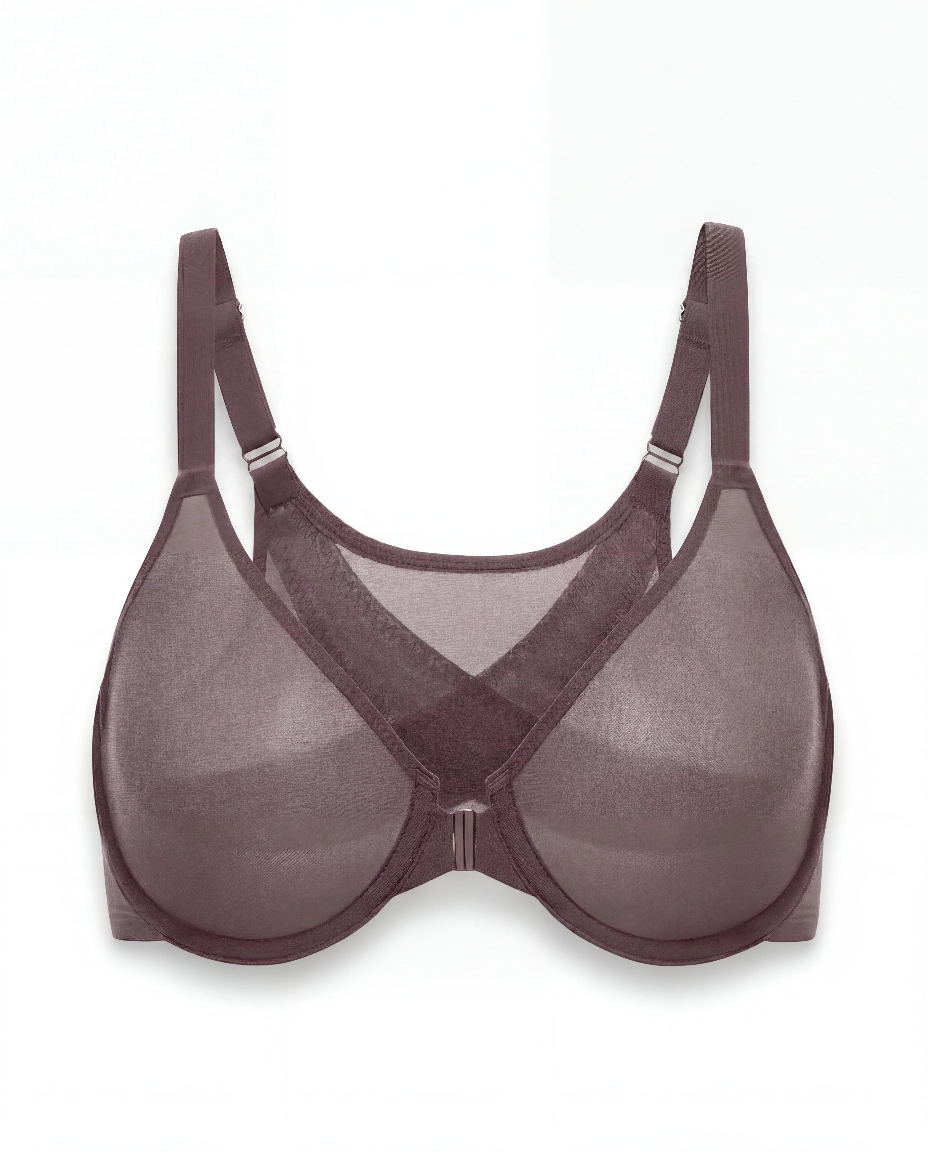 Front-Closure Mesh Support Bra
