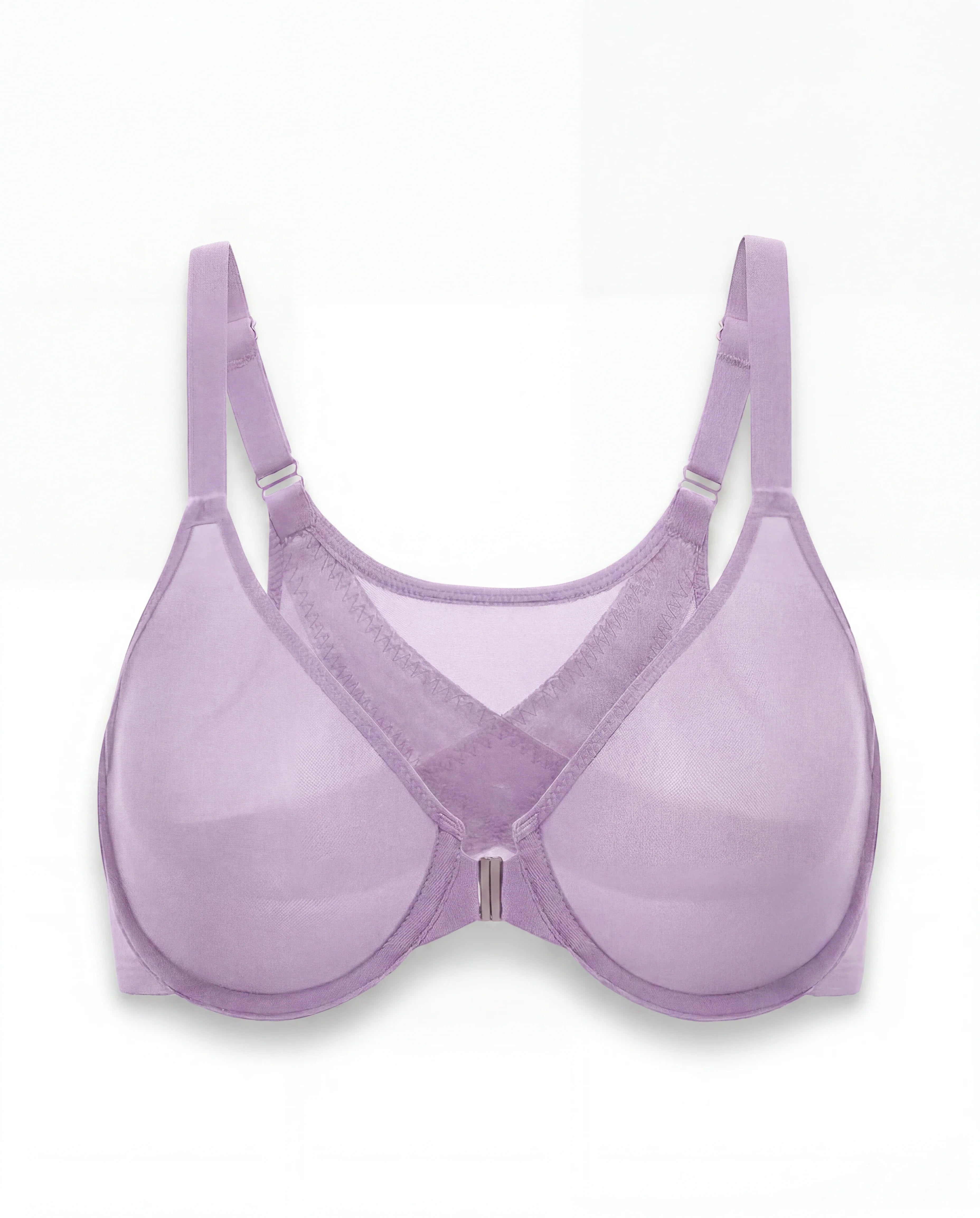 Front-Closure Mesh Support Bra