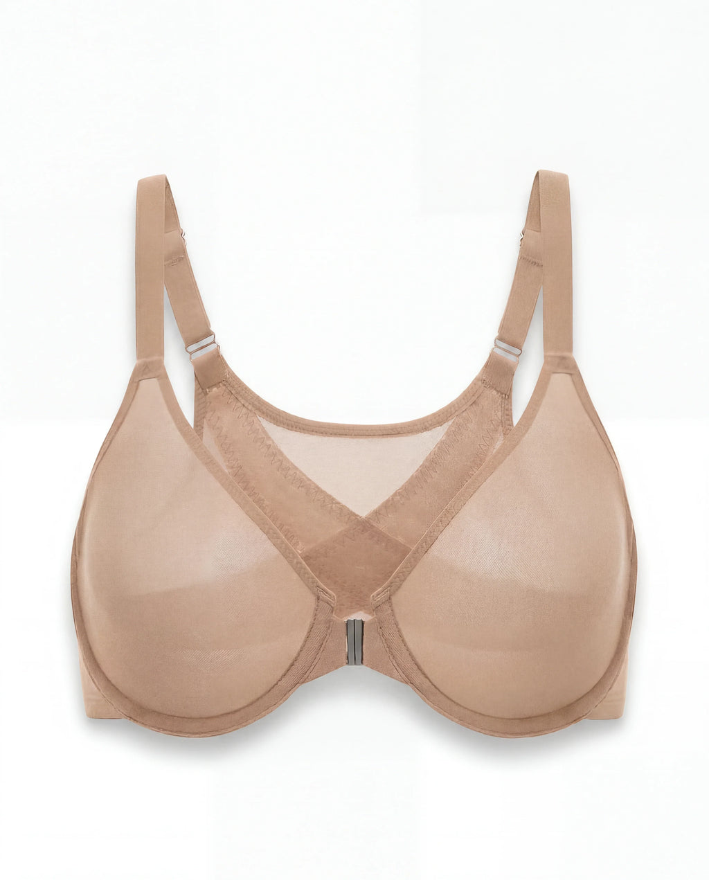 Front-Closure Mesh Support Bra