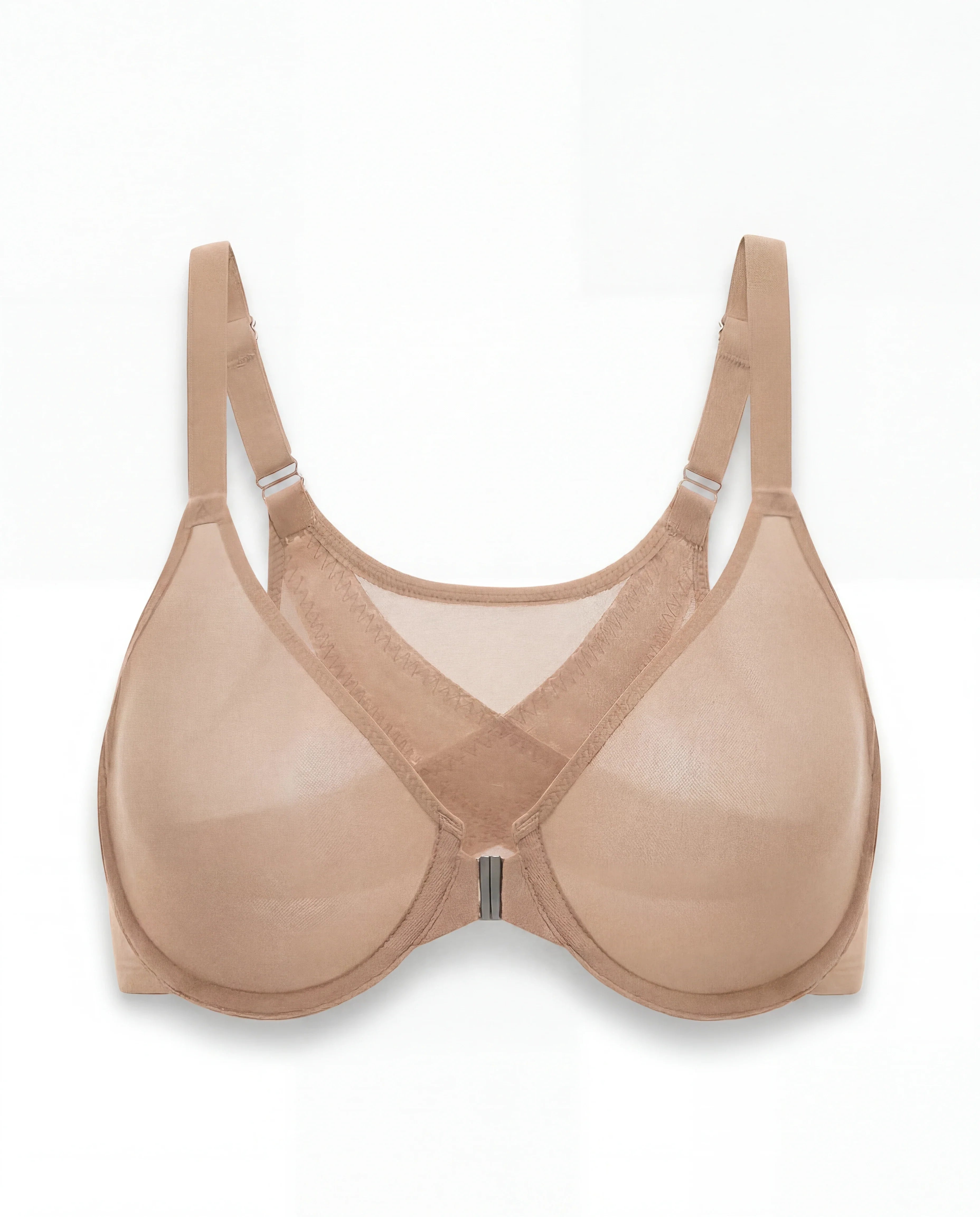 Front-Closure Mesh Support Bra