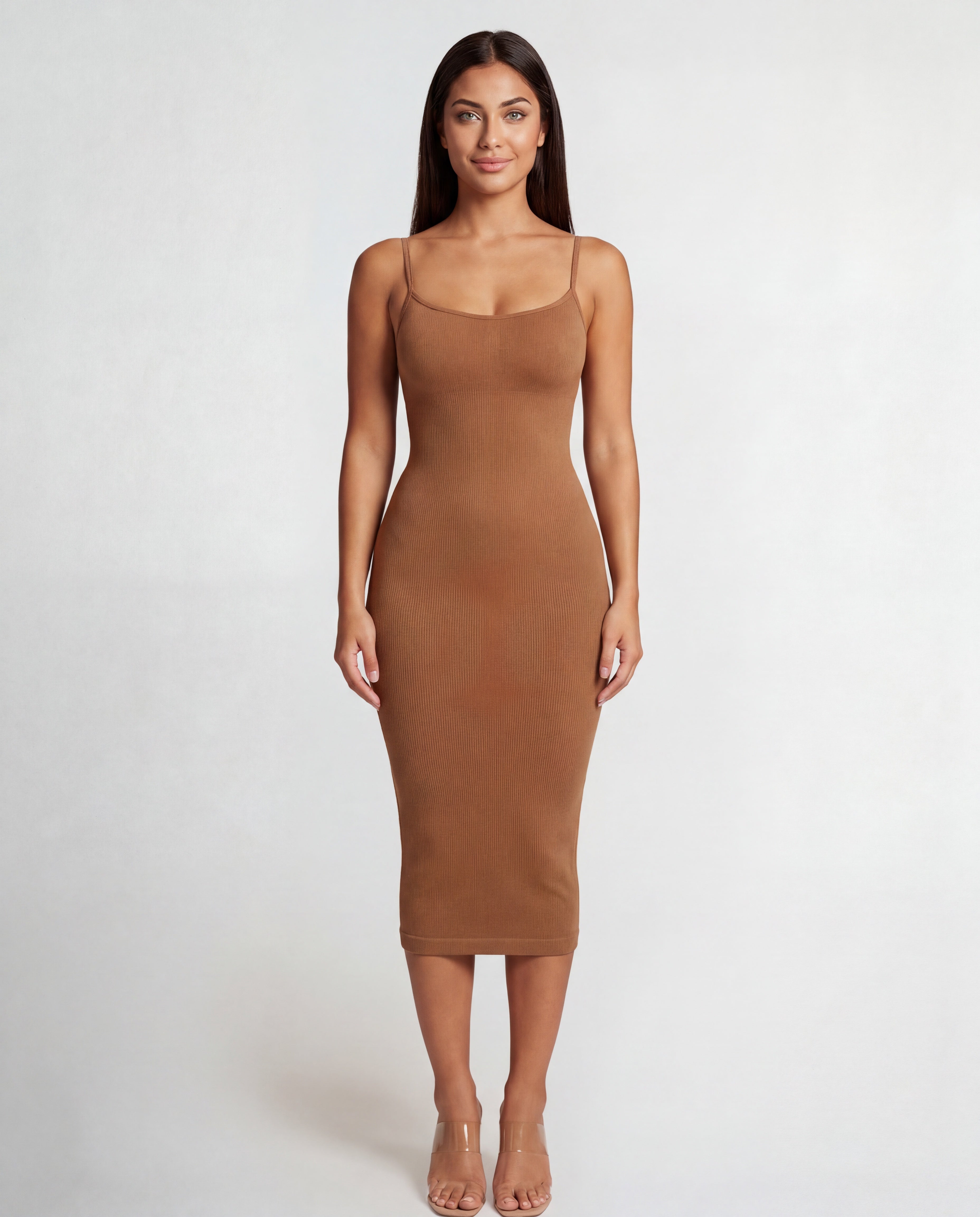 SculptDress™ Seamless V-Neck Midi